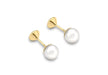 9ct Yellow Gold Fresh Water Pearl and Zirconia  Frok Earrings