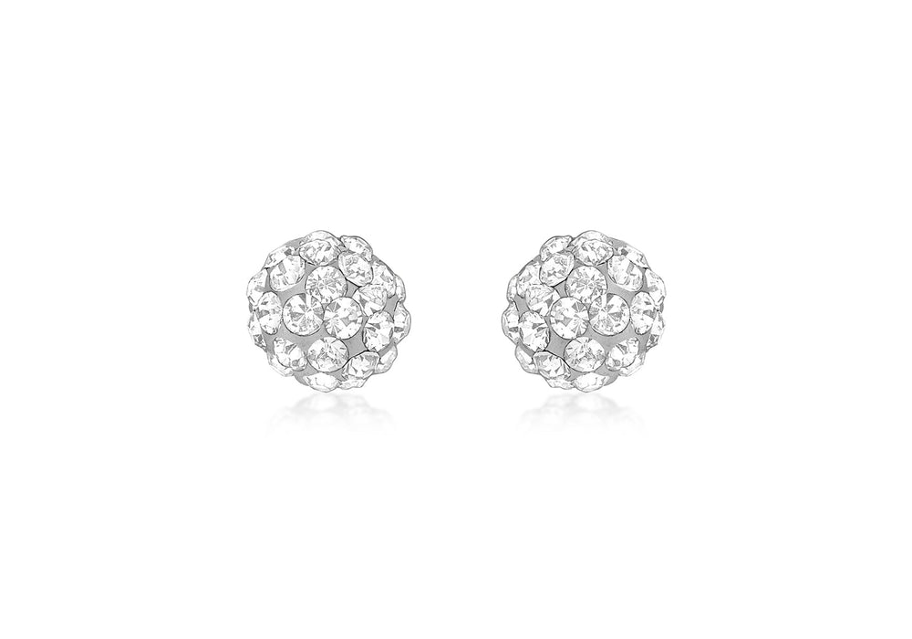 9ct Yellow Gold Crystal 5mm Ball Stud Earrings