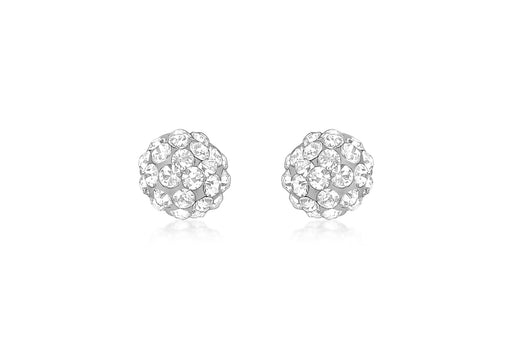 9ct Yellow Gold Crystal 5mm Ball Stud Earrings