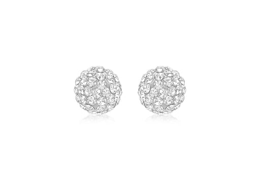 9ct Yellow Gold Crystal 7mm Ball Stud Earrings