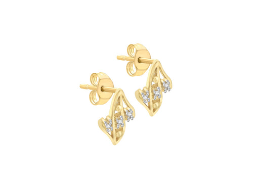 9ct Yellow Gold 0.03t Diamond Stud Earrings