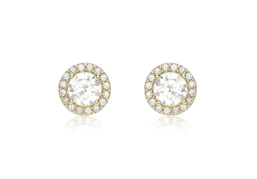 9ct Yellow Gold CZ Stud Earrings