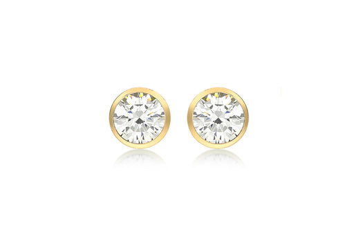 9ct Yellow Gold Zirconia  5.8mm Stud Earrings