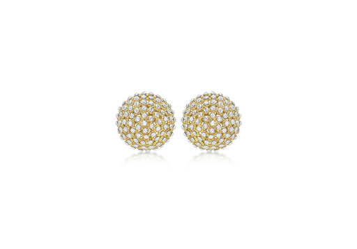 9ct Yellow Gold Zirconia  16mm Dome Stud Earrings