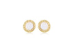 9ct Yellow Gold Mother of Pearl 9mm Greian Key Disc Stud Earrings