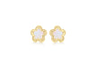 9ct Yellow Gold Mother of Pearl 8.8mm x 8.5mm Greian Key Flower Stud Earrings