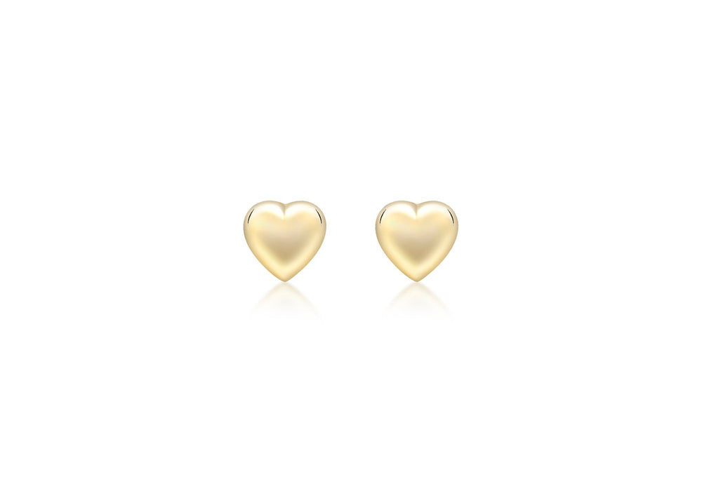 9ct Yellow Gold Heart Stud Child's Earrings