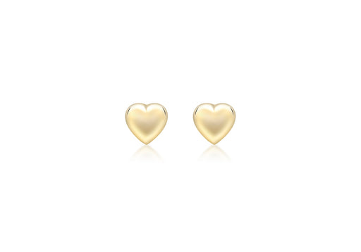 9ct Yellow Gold Heart Stud Child's Earrings