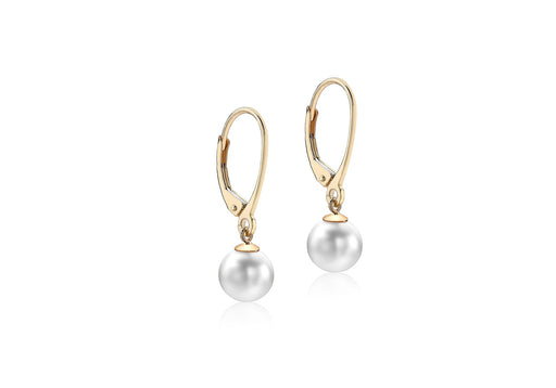 9ct Yellow Gold 7mm Pearl Drop Earrings