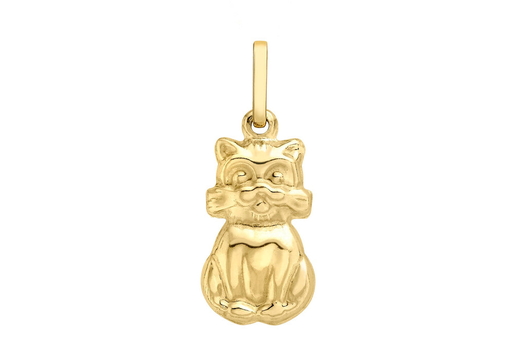 9ct Yellow Gold Cat Pendant