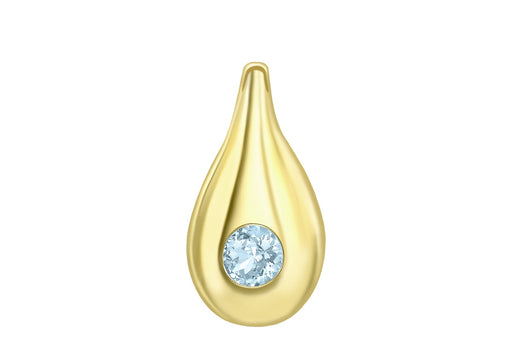 9ct Yellow Gold Blue Topaz Teardrop Pendant