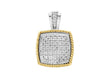 9ct 2-Colour Gold 0.12t Pave Set Diamond Square Pendant