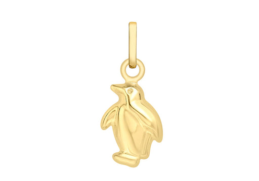 9ct Yellow Gold 7mm x 15mm Penguin Pendant