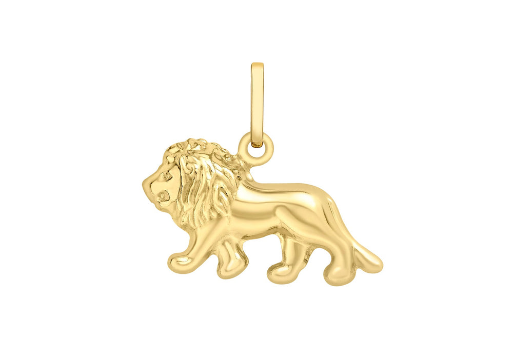 9ct Yellow Gold 19mm x 18mm Lion Pendant