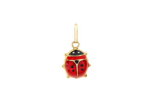 9ct Yellow Gold 9mm x 12mm Enamel Ladybird Pendant