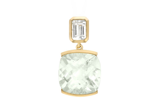 9ct Yellow Gold Green Amethyst Slider Pendant