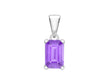 9ct White Gold Rectangular Amethyst Pendant