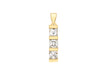 9ct Yellow Gold Zirconia  Bar Drop Pendant