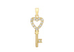 9ct Yellow Gold Zirconia  Heart Key Pendant