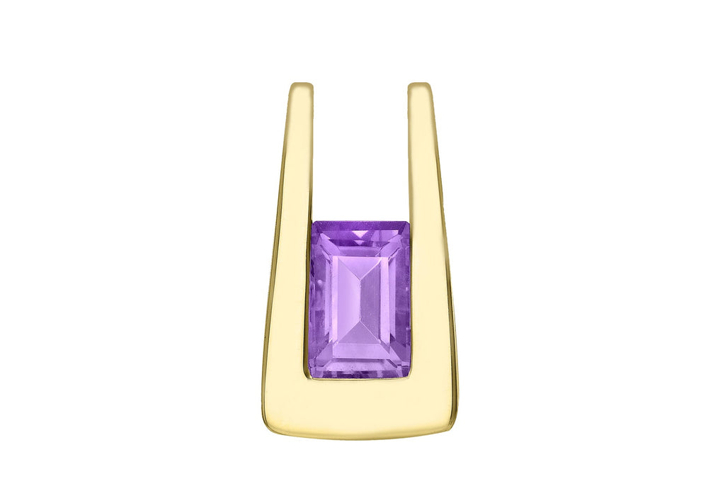 9ct Yellow Gold Amethyst Pendant