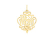 9ct Yellow Gold Diamond Cut 'Best Mom' Pendant