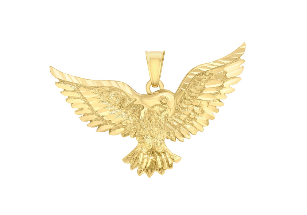 9ct Yellow Gold Diamond Cut Eagle Pendant