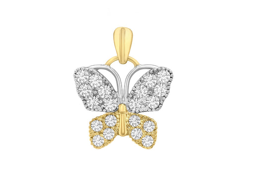 9ct Yellow Gold Zirconia Butterfly Pendant