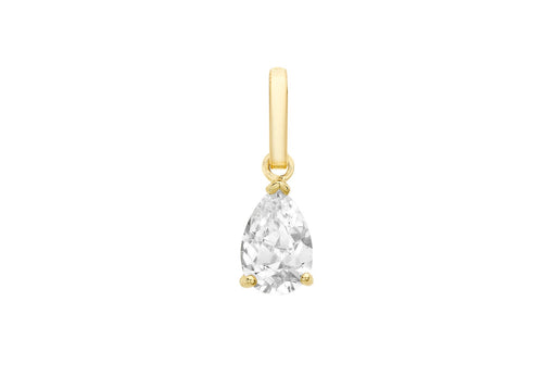 9ct Yellow Gold Zirconia  Teardrop Pendant