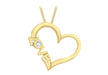 9ct Yellow Gold Diamond Set Love Heart Slider Pendant