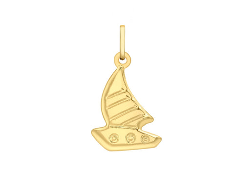 9ct Yellow Gold 10mm x 18mm Boat Pendant