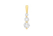 9ct Yellow Gold Zirconia  Trilogy Pendant