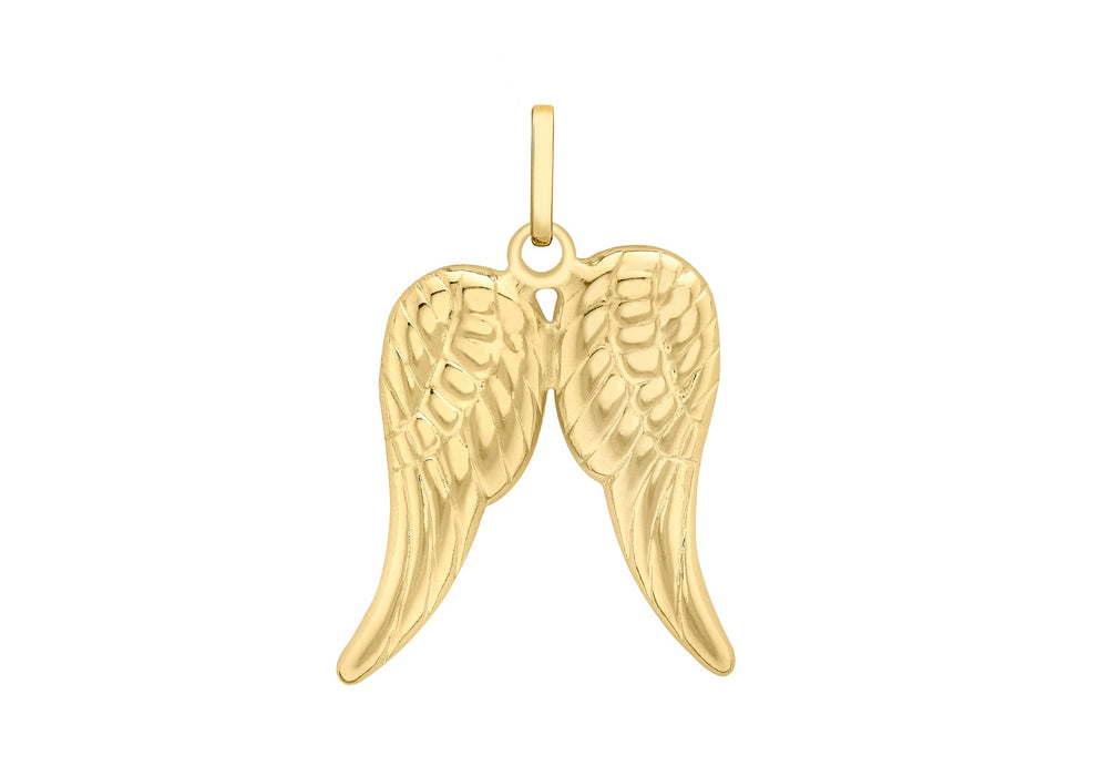 9ct Yellow Gold 19mm x 28mm Wings Pendant