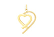 9ct Yellow Gold Triangular Tube Heart & Shadow Pendant