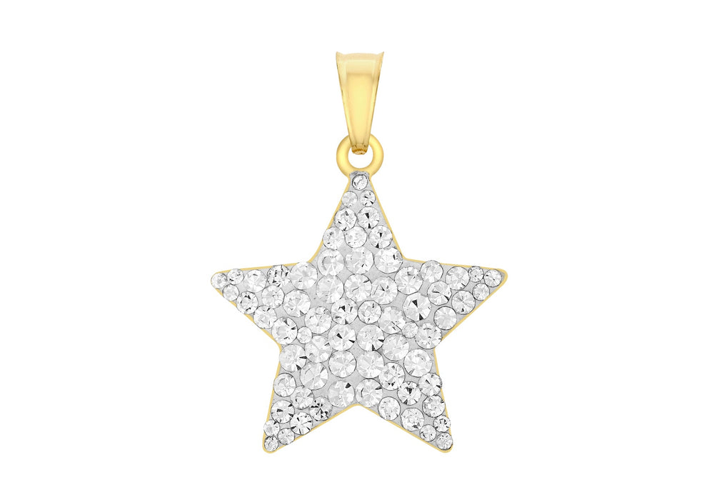 9ct Yellow Gold Crystalique Star Pendant