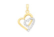 9ct Yellow Gold Double Zirconia  13mm x 20mm Heart Pendant