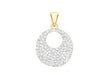 9ct Yellow Gold 17mm Crystalique Disc Pendant