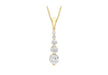 9ct Yellow Gold Zirconia  Stone Set Graduated Drop Pendant