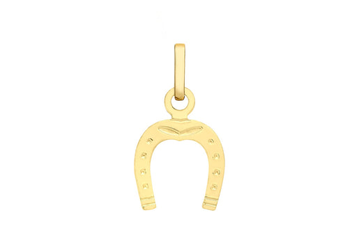 9ct Yellow Gold 8mm x 12mm Horseshoe Pendant