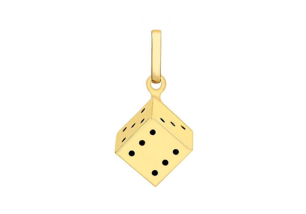 9ct Yellow Gold Die Pendant