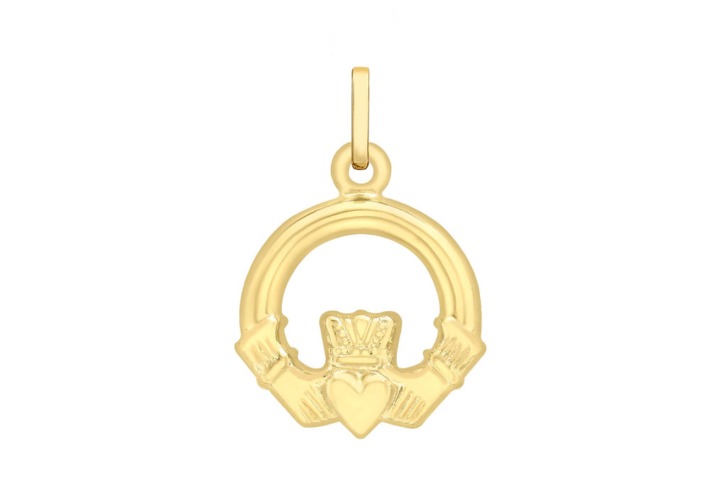 9ct Yellow Gold Claddagh Pendant