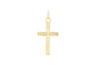 9ct Yellow Gold 15mm x 26mm Diamond Cut Cross Pendant