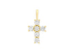 9ct Yellow Gold Zirconia  9mm x 17mm Cross Pendant