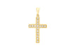 9ct Yellow Gold Zirconia  Cross Pendant