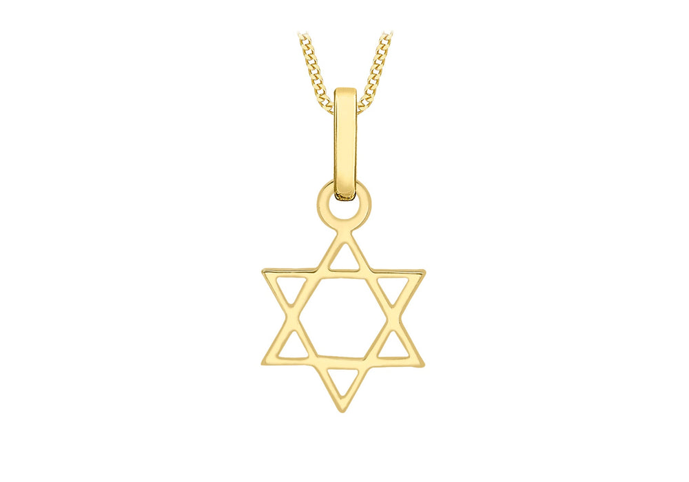 9ct Yellow Gold 9mm x 17mm 'Star of David' Pendant