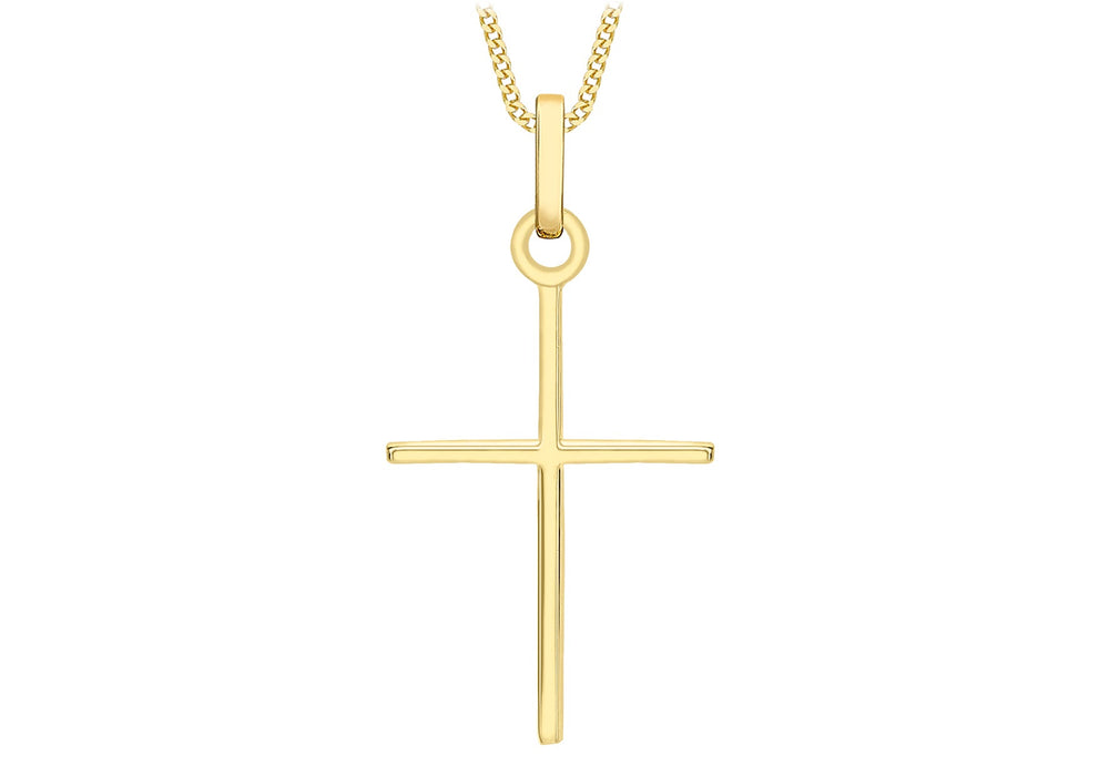 9ct Yellow Gold 15mm x 30mm Fancy  Cross Pendant