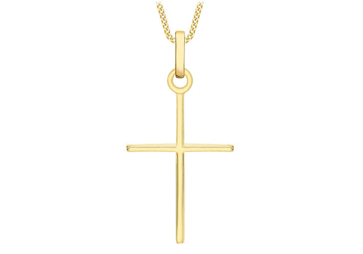 9ct Yellow Gold 15mm x 30mm Fancy  Cross Pendant