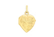 9ct Yellow Gold 16mm x 25mm Engraved Flower Heart Locket