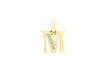 9ct Yellow Gold Zirconia  10mm x 11mm 'M' Initial Pendant