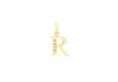 9ct Yellow Gold Zirconia  10mm x 12mm 'R' Initial Pendant