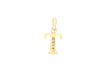 9ct Yellow Gold Zirconia  8mm x 12mm 'T' Initial Pendant